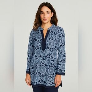 Michael Kors Vintage Pop Over Cotton V Neck Tunic M